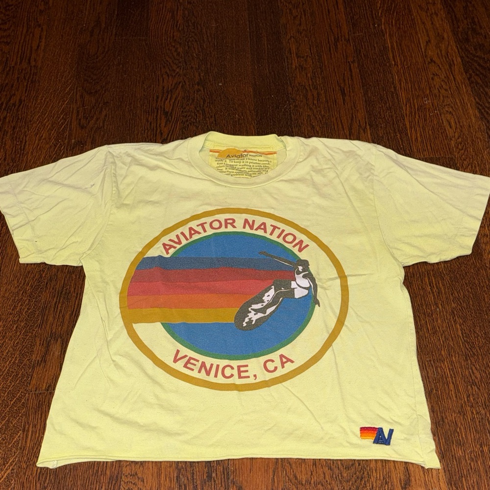 Aviator nation yellow boyfriend tee